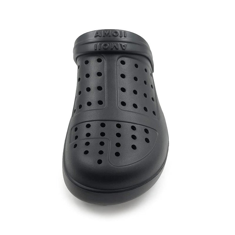 Amoji Winter Fluffy Clog Fur Lining Garden Shoes Warm Furry Indoor Lined House Fuzzy Fleece Slippers D8818 Black 8 Women/6 Men - Image 3